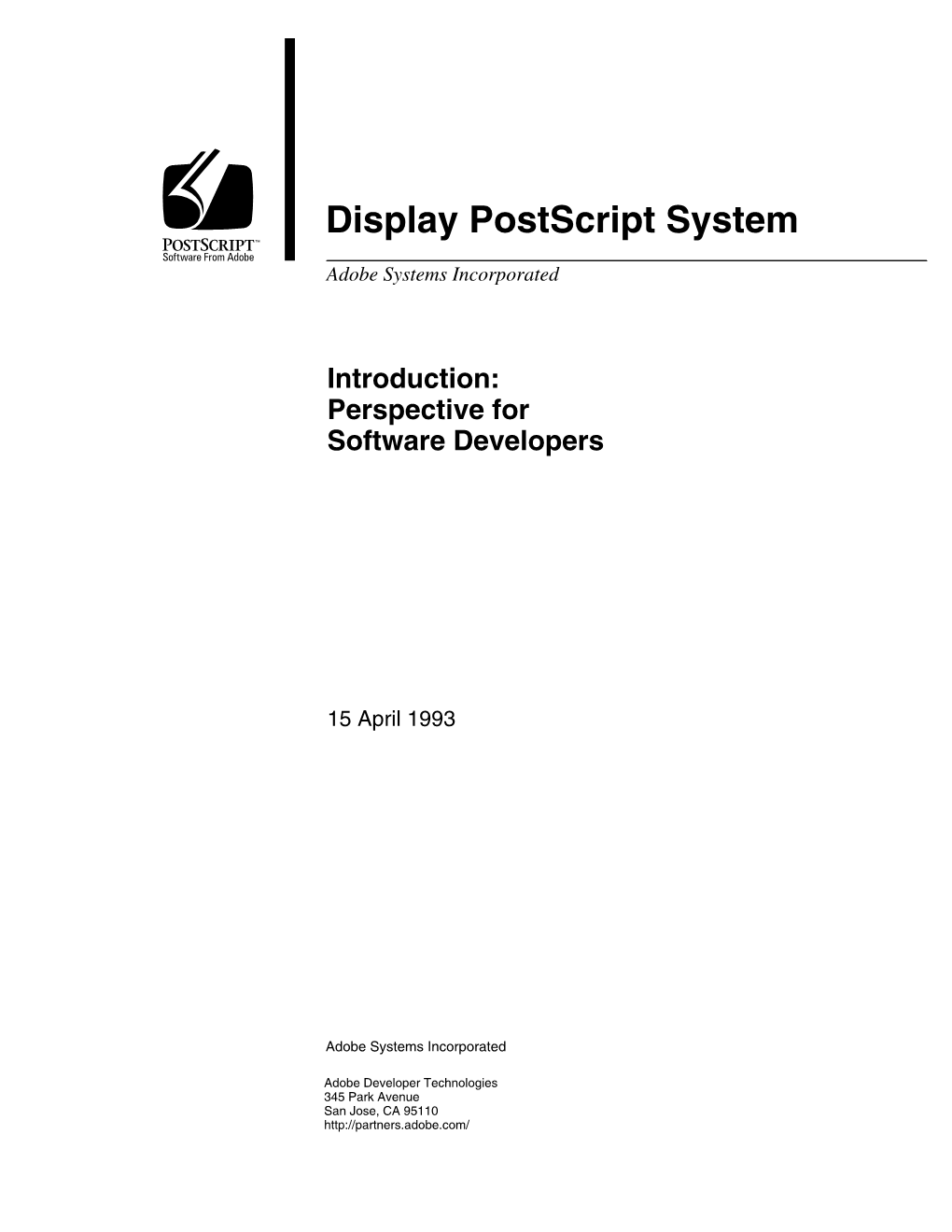 Display Postscript System Introduction