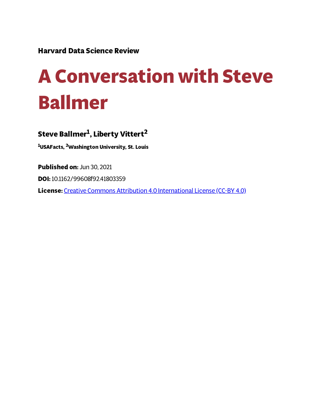 A Conversation with Steve Ballmer