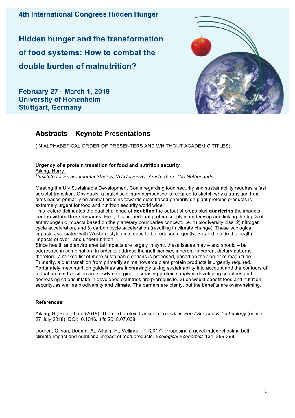 Abstracts Keynote Presentations