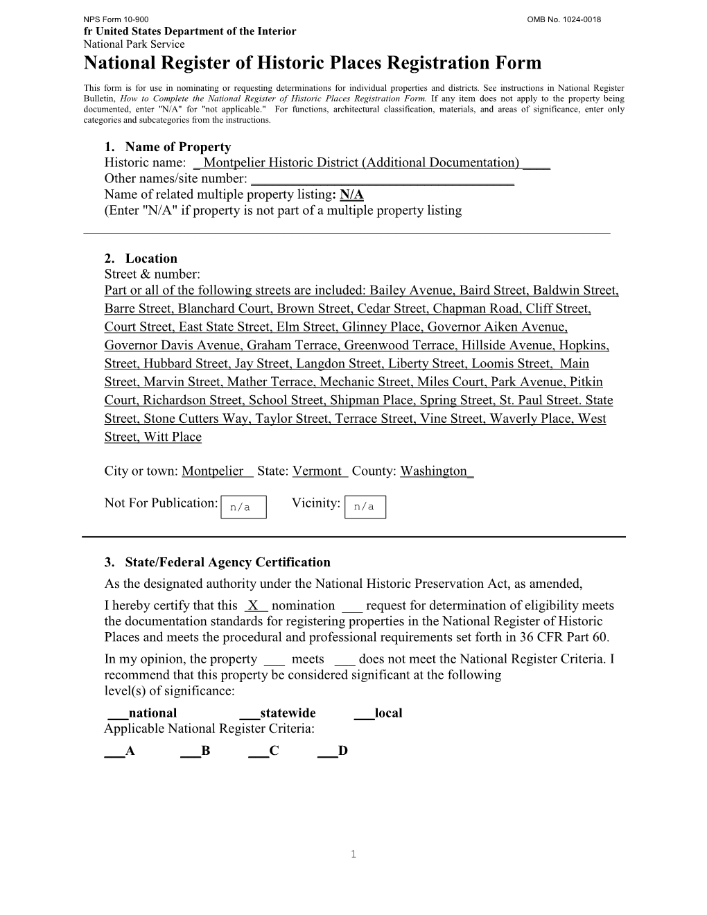 National Register of Historic Places Registration Form