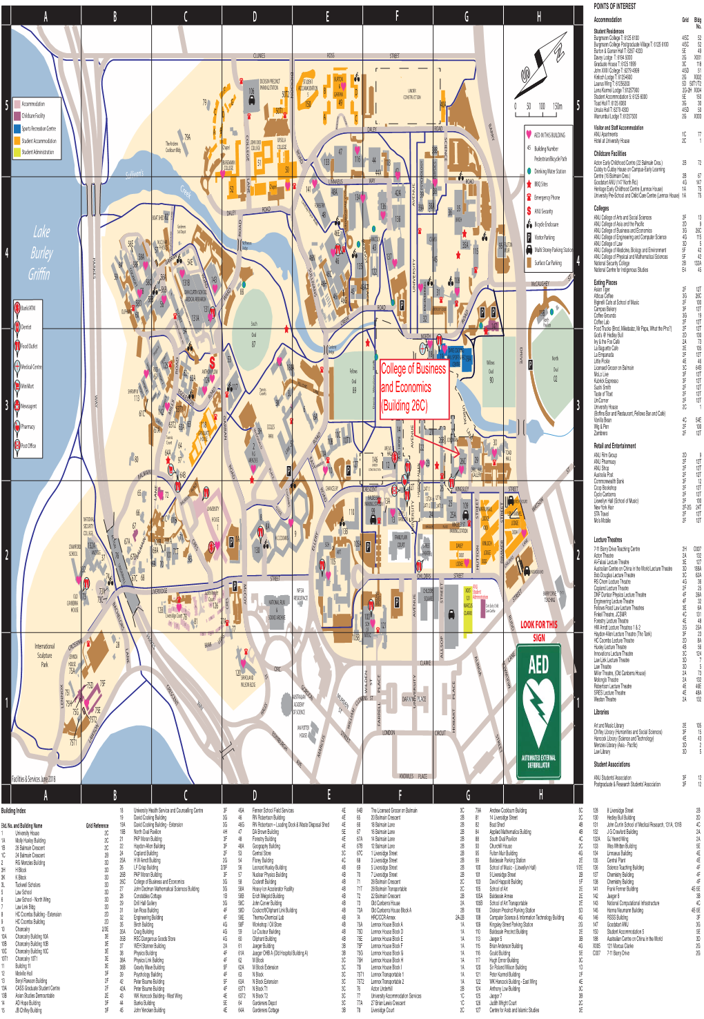 ANU Campus Map 2017-Map Side.Indd