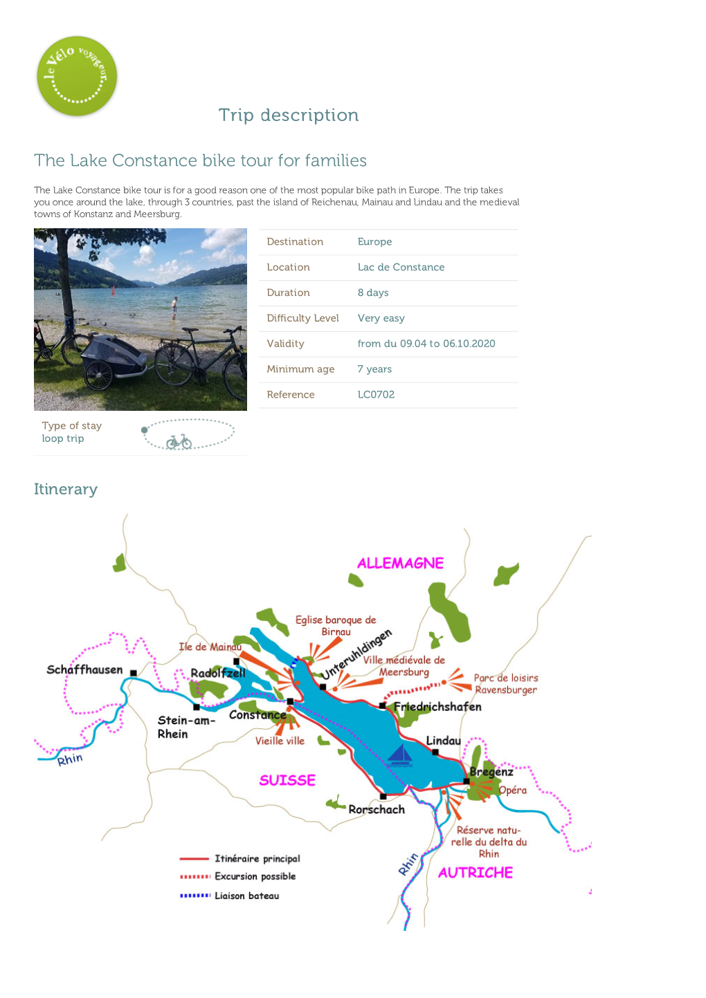 Trip Description the Lake Constance Bike Tour for Families