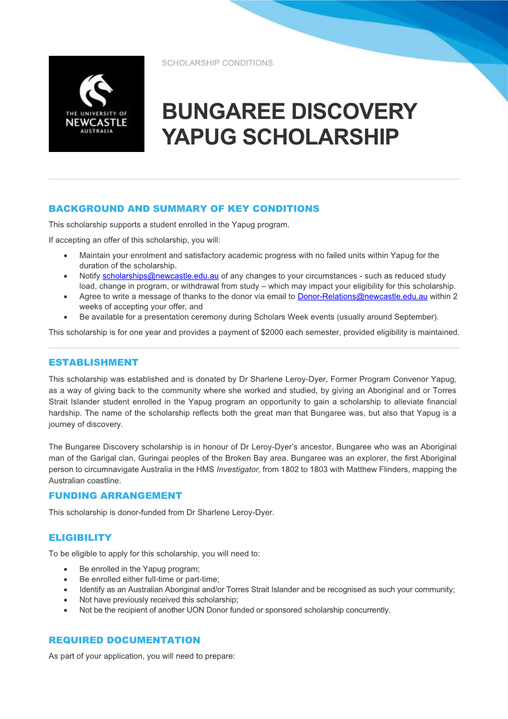 Bungaree Discovery Yapug Scholarship