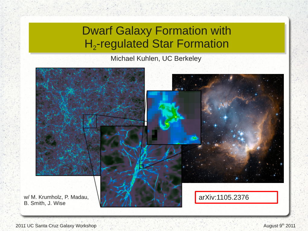 Dwarf Galaxy Formation with H2-Regulated Star