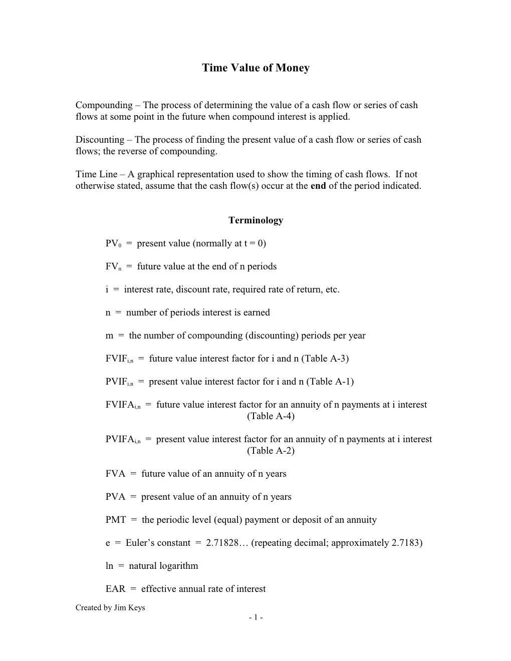 Time Value of Money