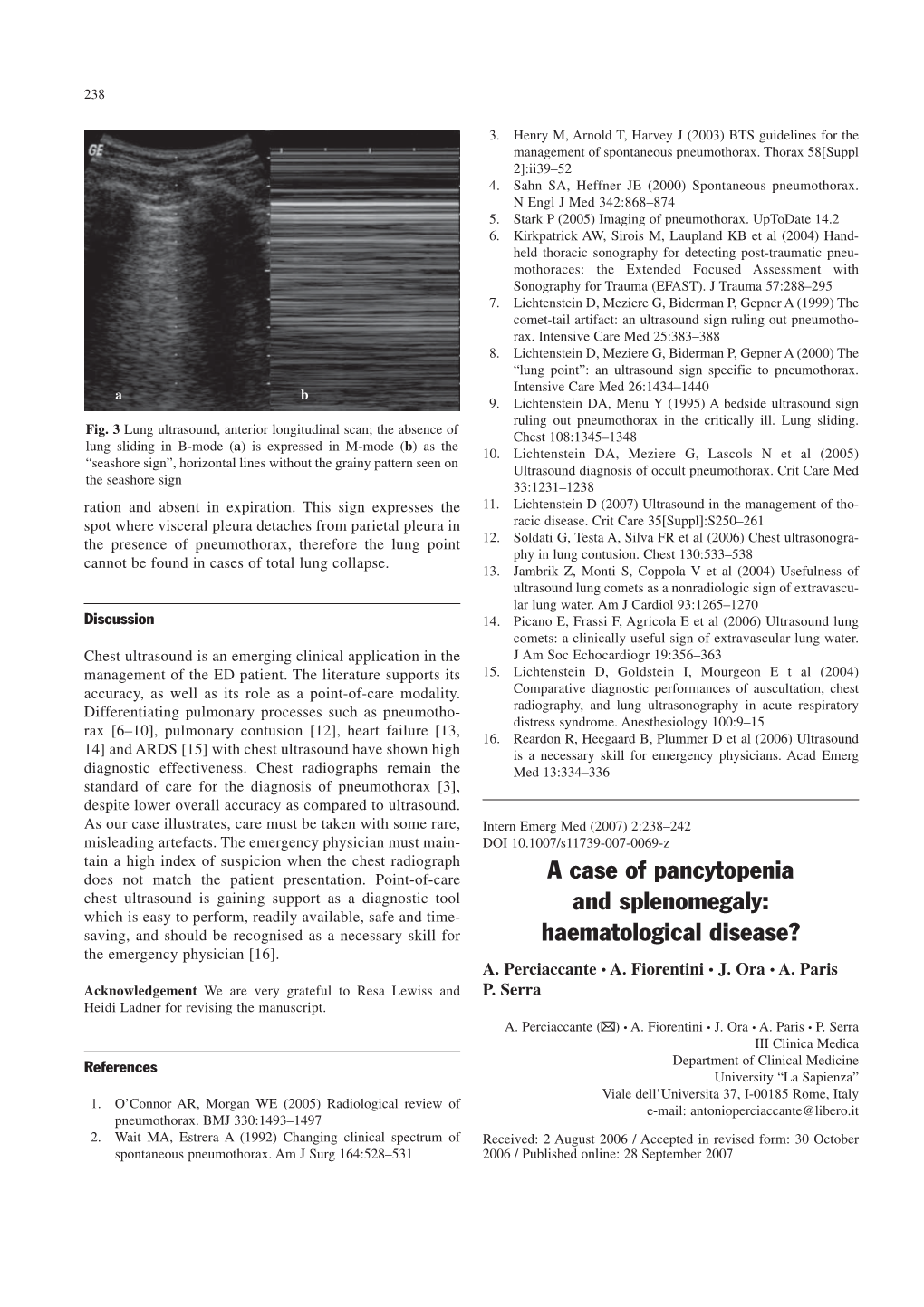 A Case of Pancytopenia and Splenomegaly: Haematological