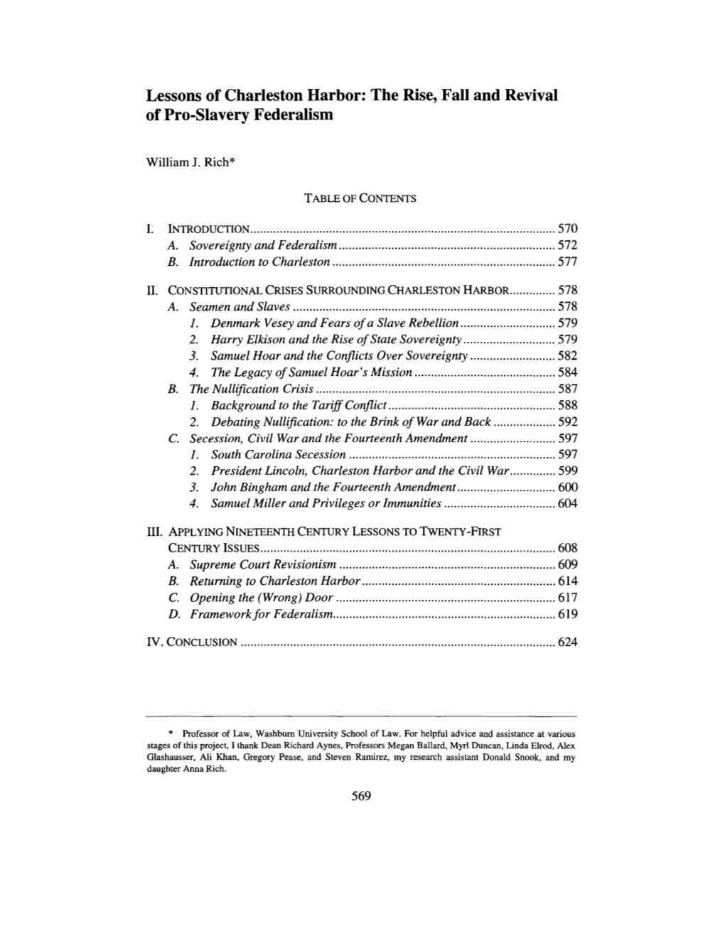 Lessons of Charleston Harbor: the Rise, Fall and Revival of Pro-Slavery Federalism