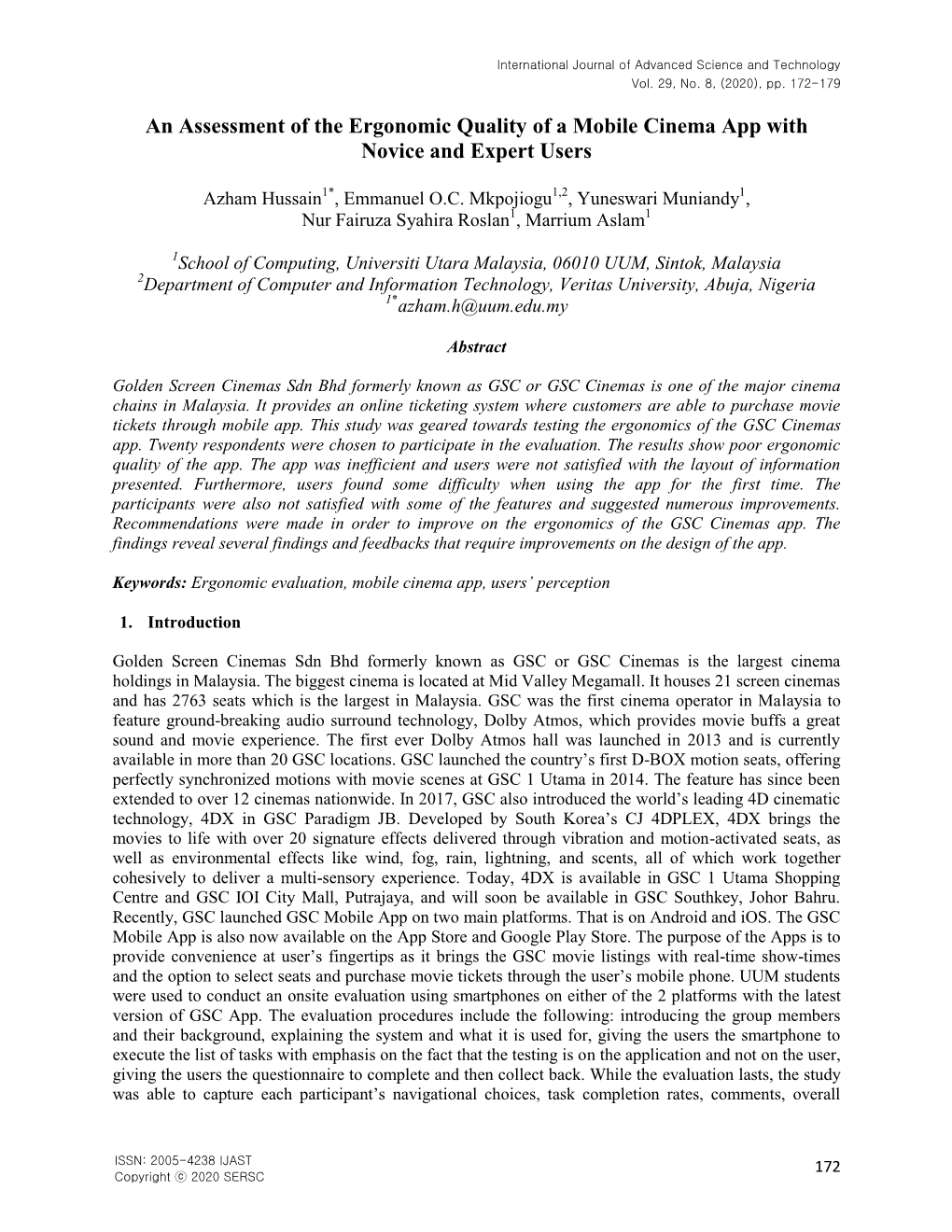 An Assessment of the Ergonomic Quality of a Mobile Cinema App with Novice and Expert Users