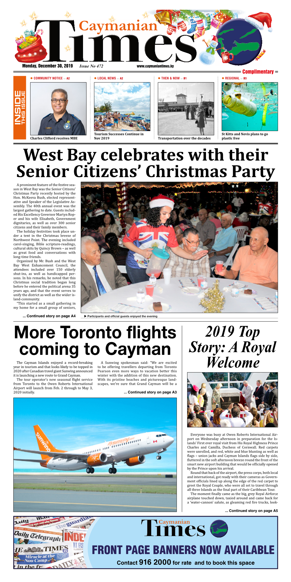 Monday, December 30, 2019 Issue No 472 Complimentary