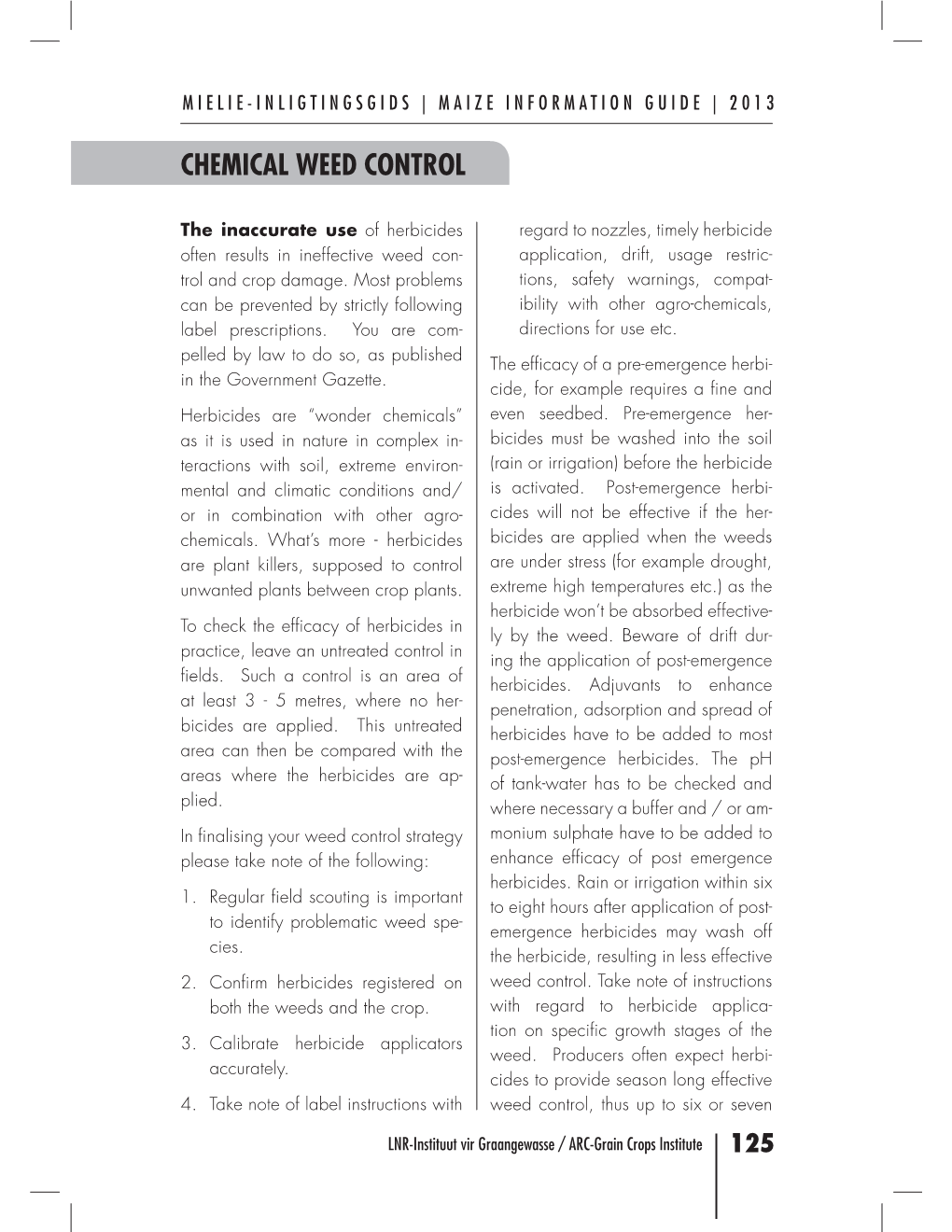 Chemical Weed Control