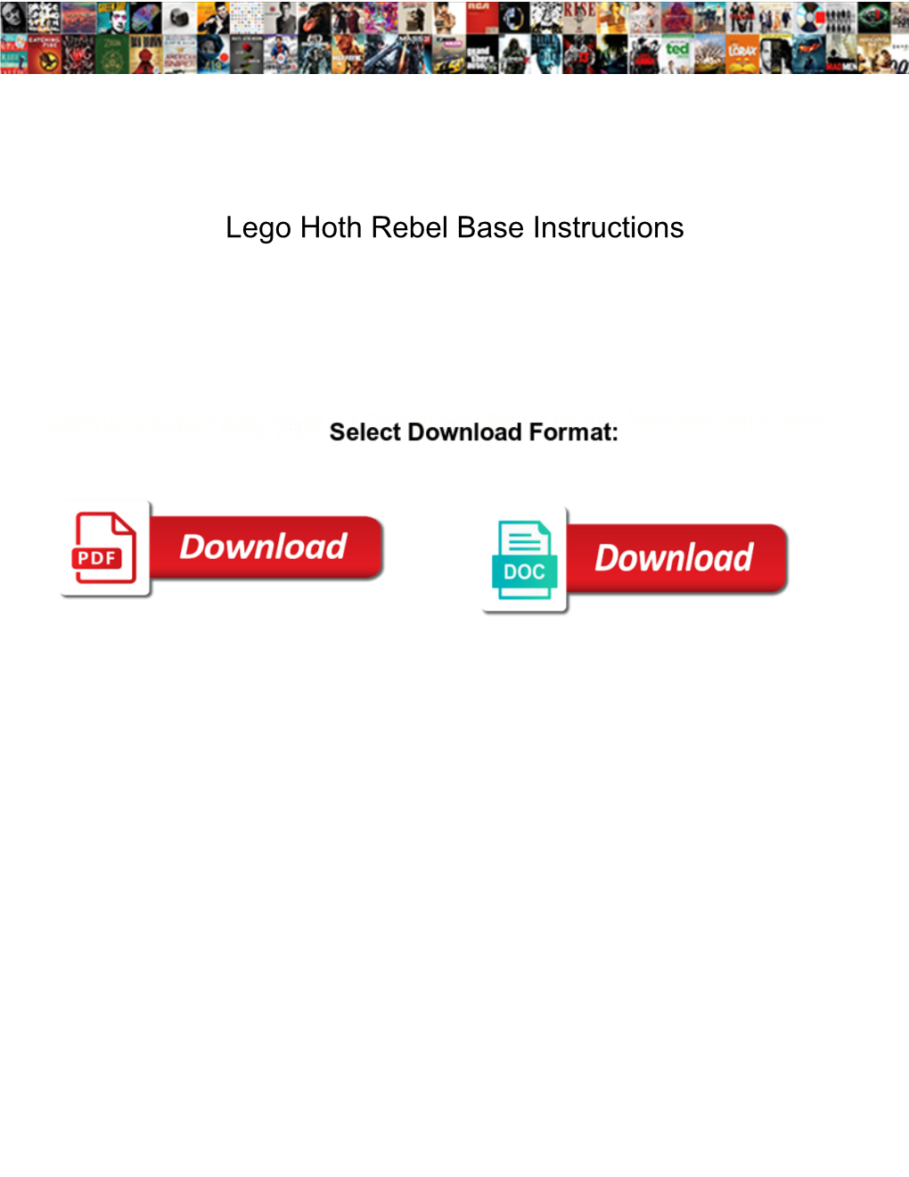 Lego Hoth Rebel Base Instructions