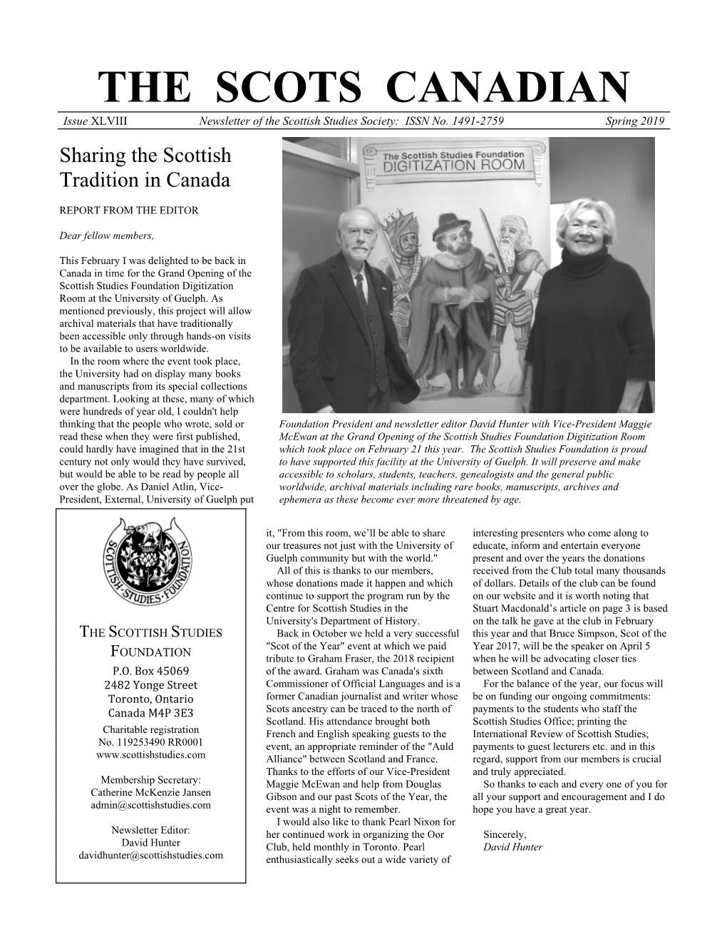 Scottish Studies Society Newsletter