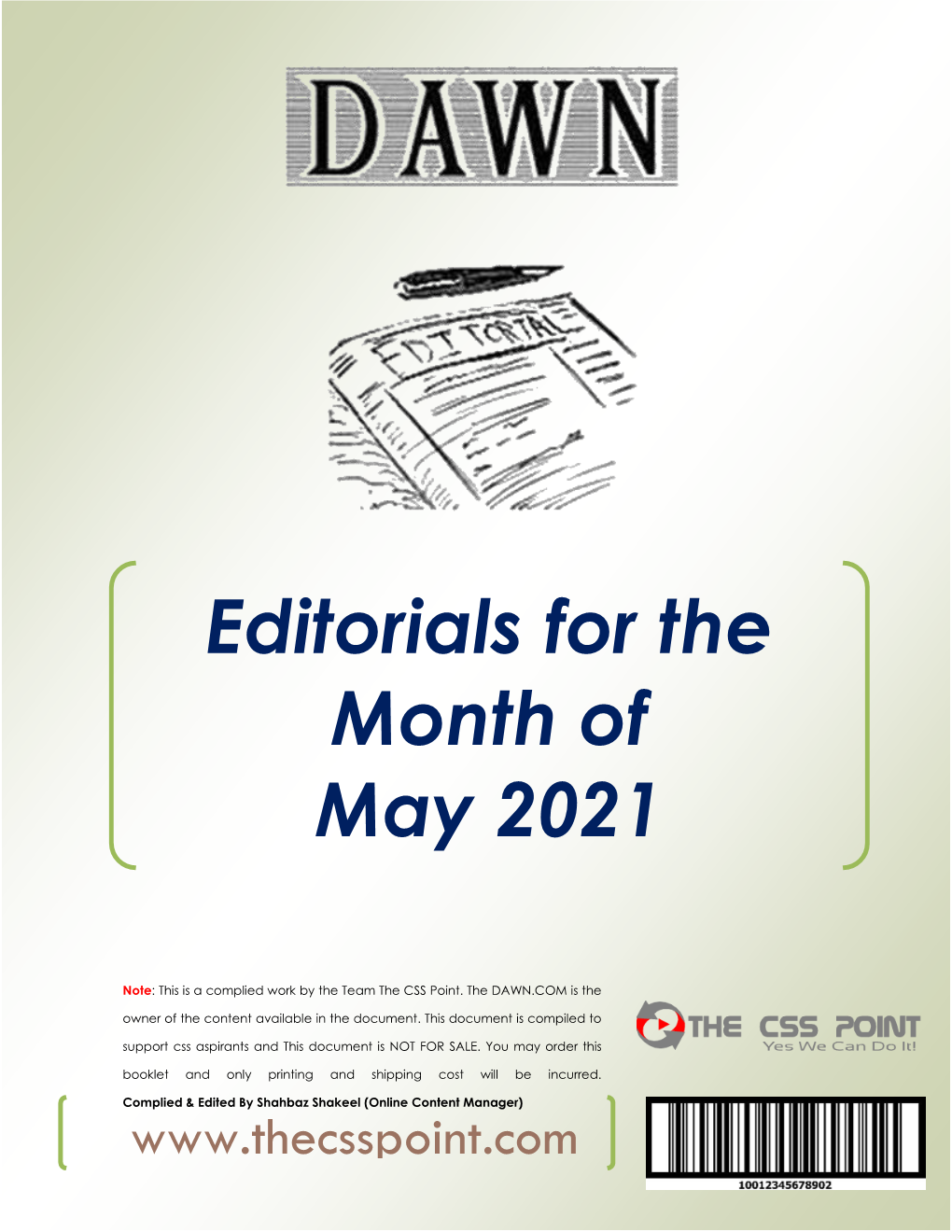 Editorials for the Month of May 2021