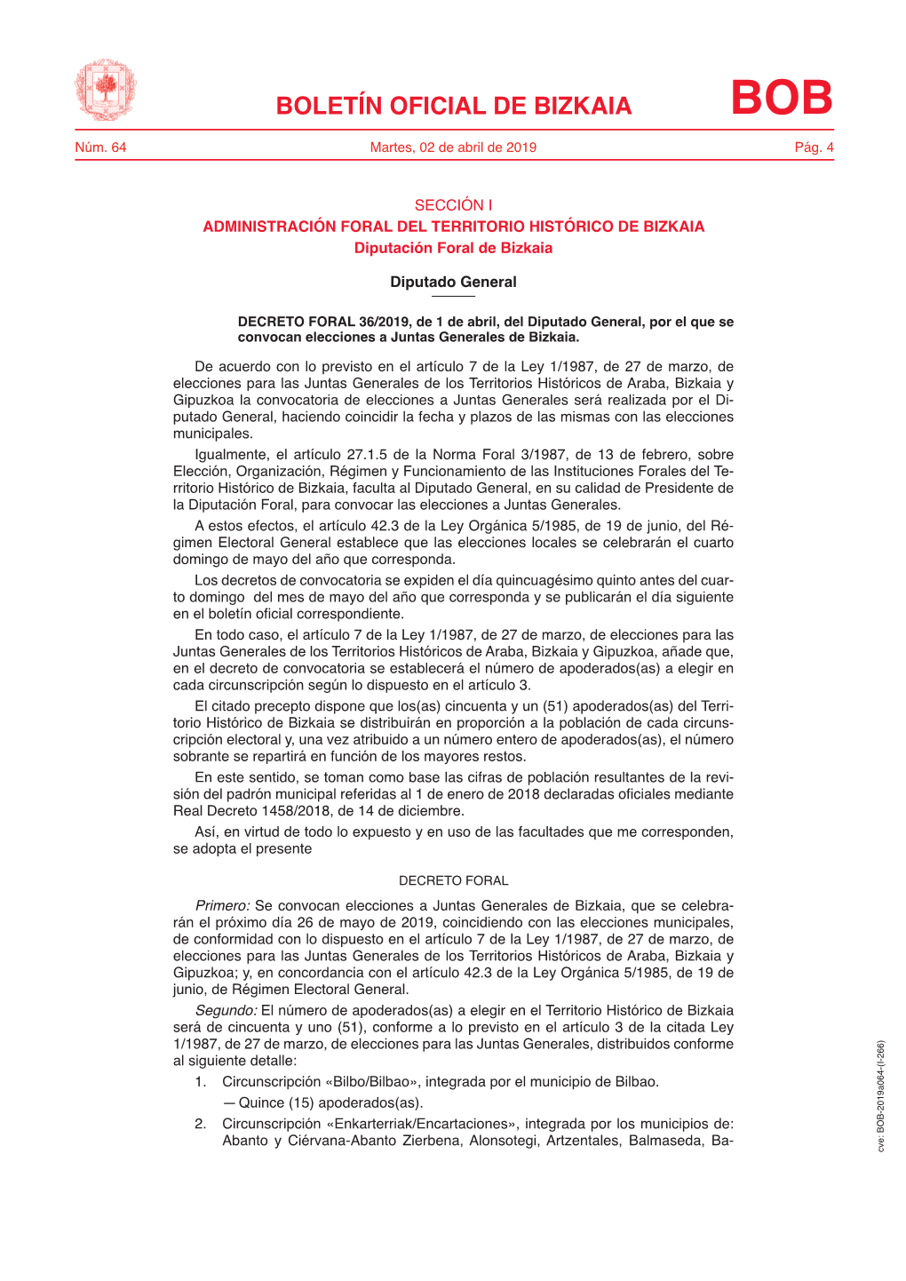 Boletín Oficial De Bizkaia