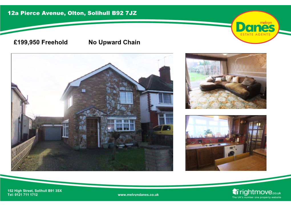 £199,950 Freehold No Upward Chain