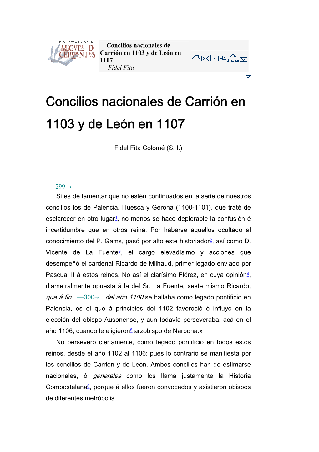 Concilios Nacionales De Carrión En 1103 Y De León En 1107 Fidel Fita