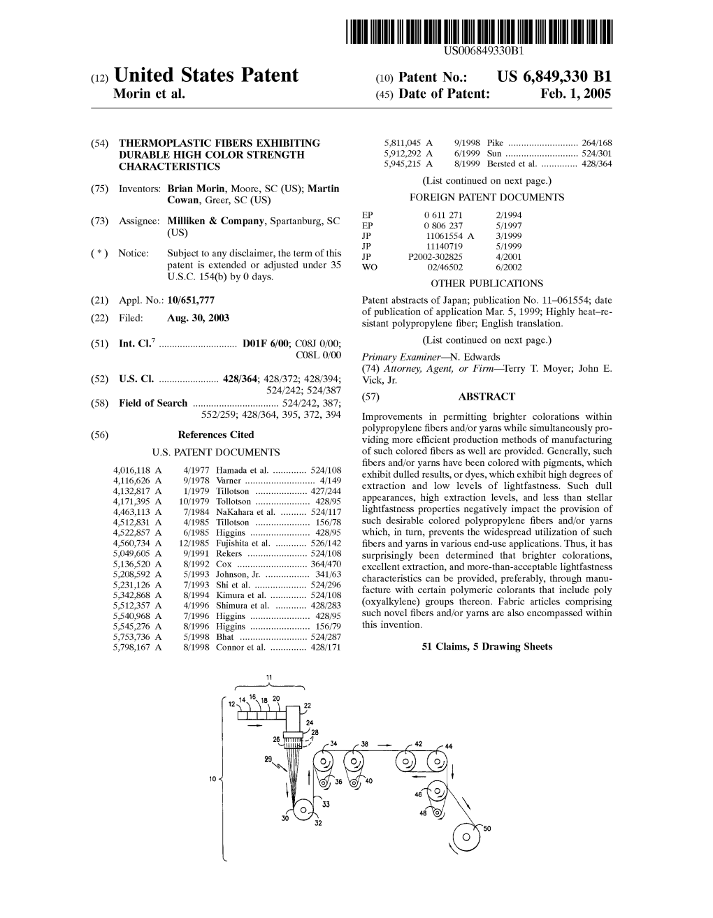 (12) United States Patent (10) Patent No.: US 6,849,330 B1 Morin Et Al