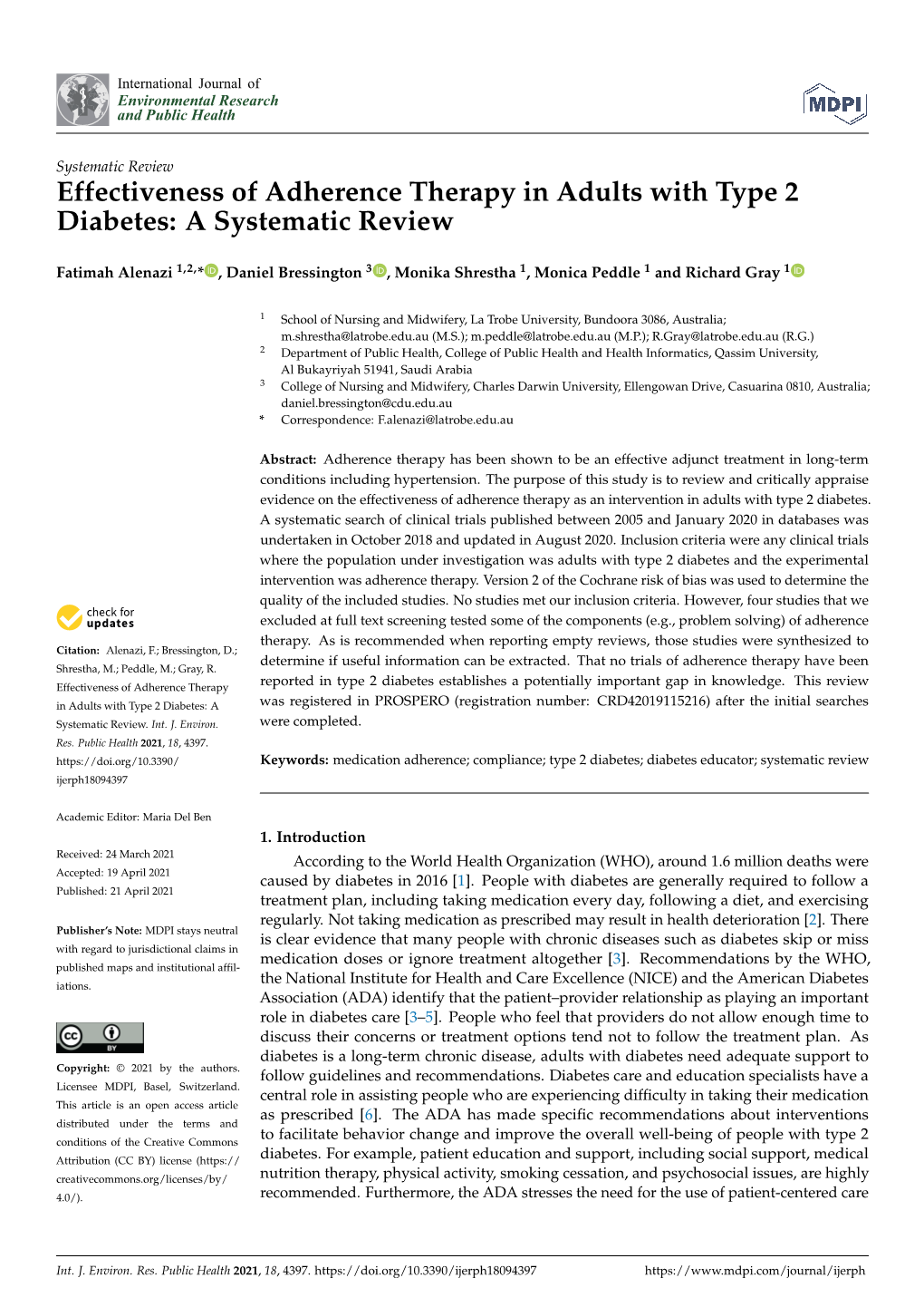 Effectiveness of Adherence Therapy in Adults with Type 2 Diabetes: a Systematic Review