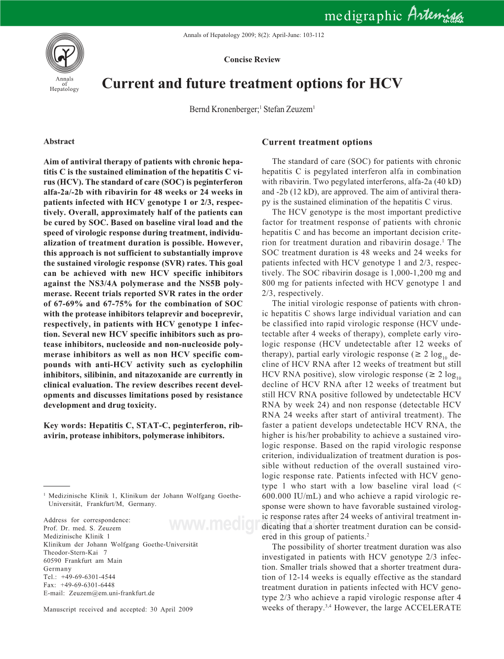 Current and Future Treatment Options for HCV