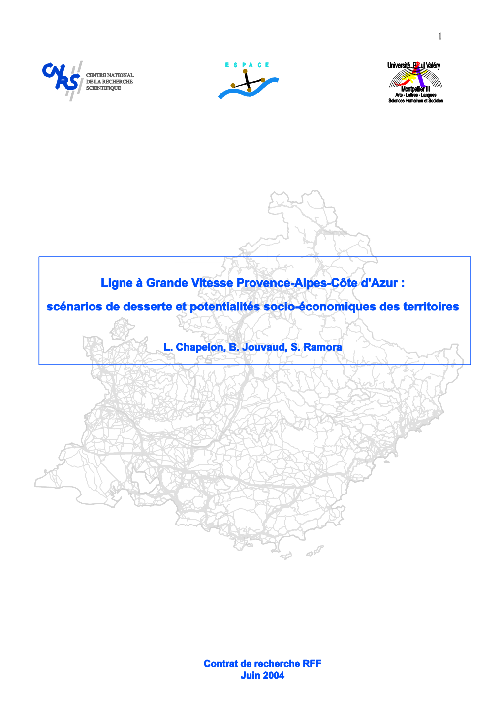 20.1 LGV PACA-Etude Potentiels Des Territoires- Juin 2004