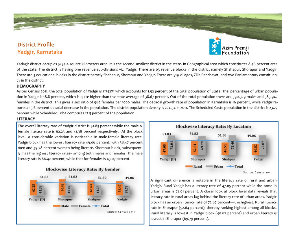 District Profile Yadgir, Karnataka