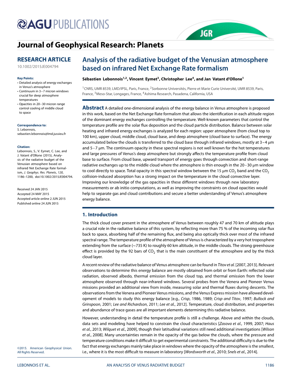 Analysis of the Radiative Budget of the Venusian Atmosphere Based On