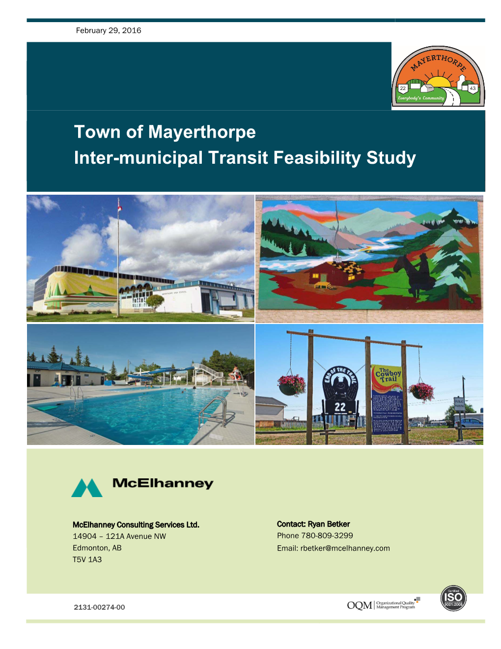 Prep Town of Mayerthorpe Inter-Municipal Transit Feasibility Study