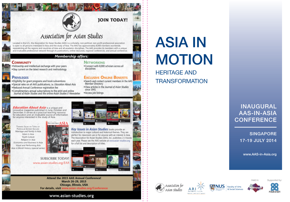 Asia in Motion Heritage and Transformation