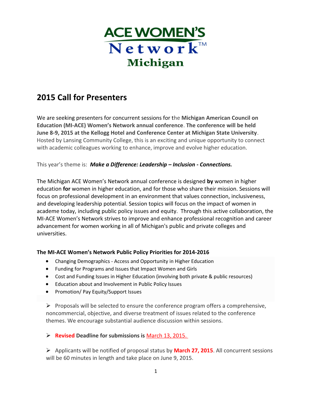 2015 Call for Presenters Form