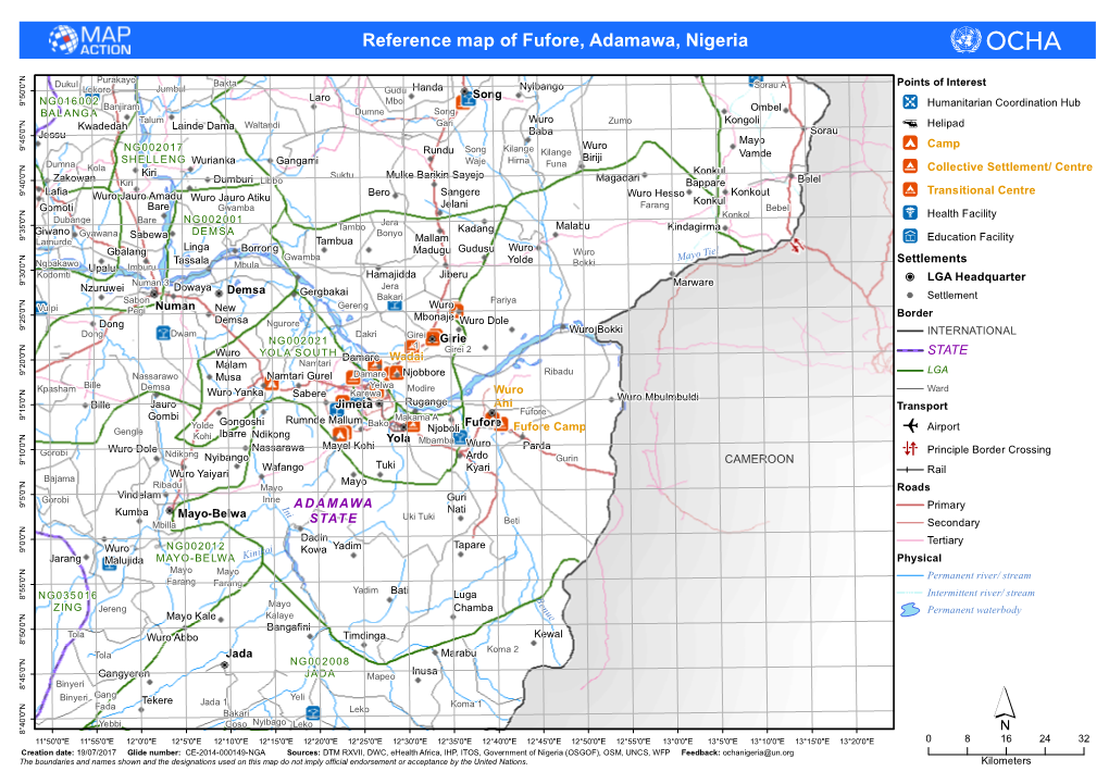 Xxx Reference Map of Fufore, Adamawa, Nigeria