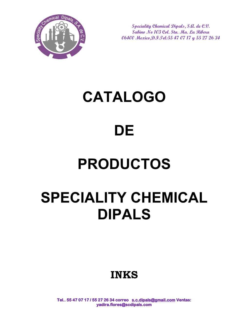 Catalogo De Productos Speciality Chemical Dipals