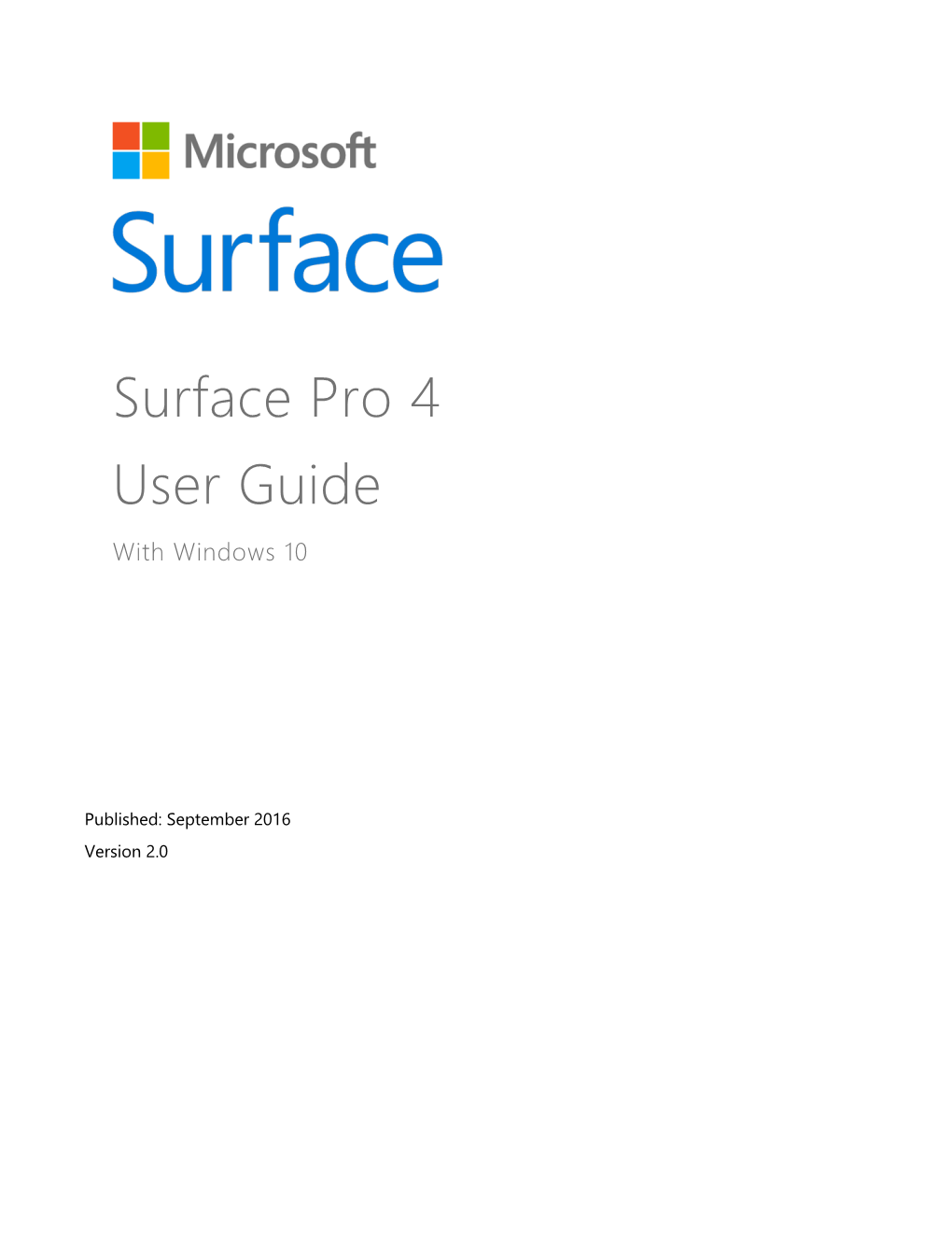Surface Pro 4 User Guide