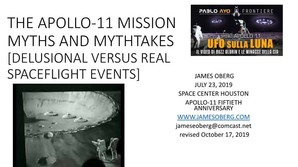 The Apollo-11 Mission Myths and Mythtakes