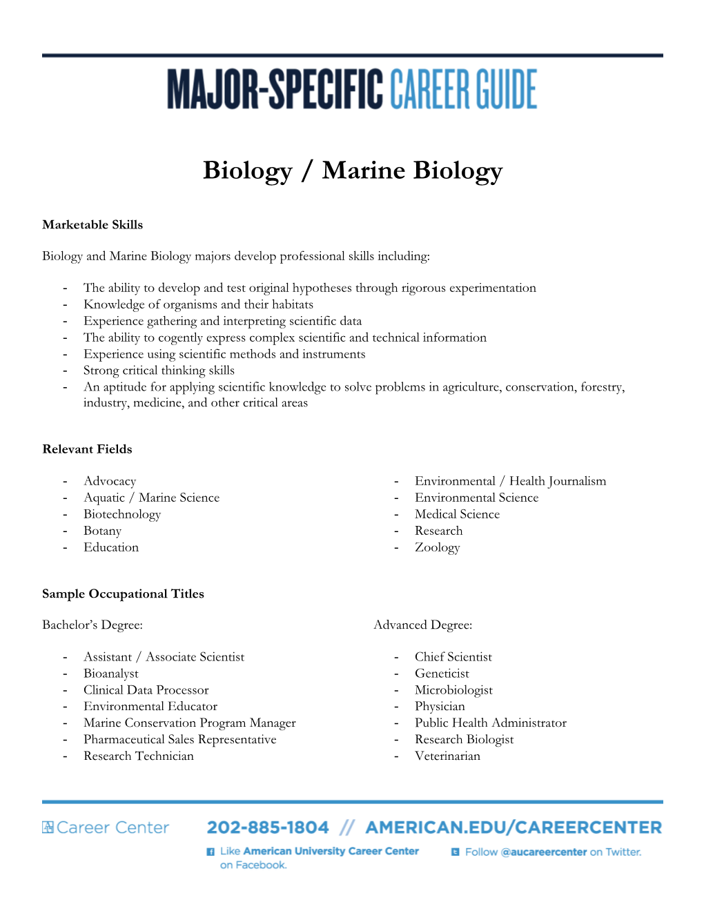 Biology / Marine Biology
