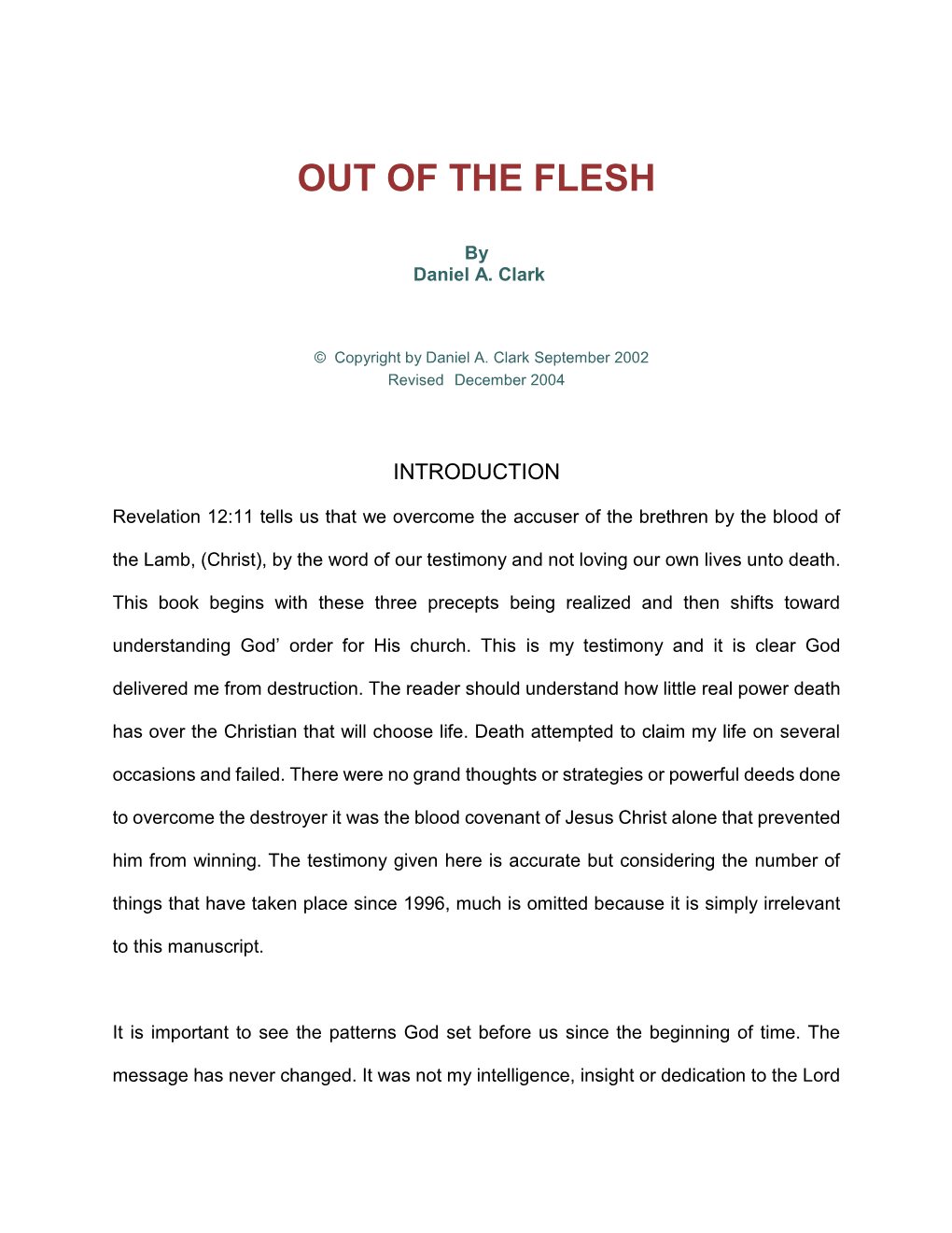 Out of the Flesh (Pdf)