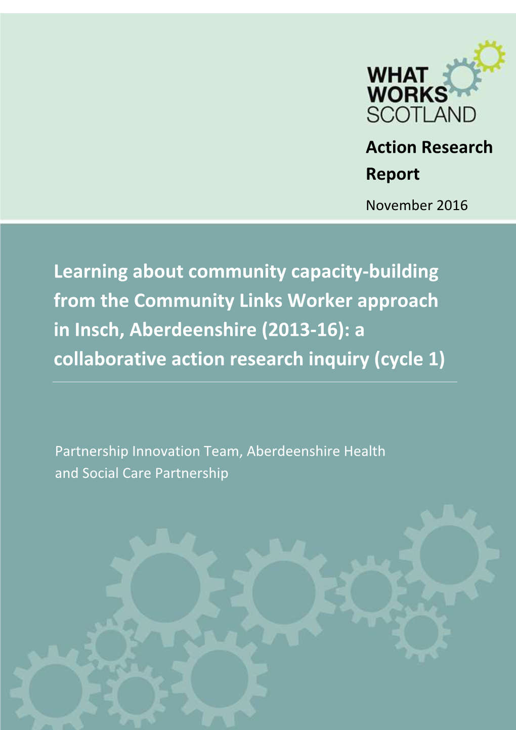 Collaborative Action Research Inquiry Cycle 1 Learning from The