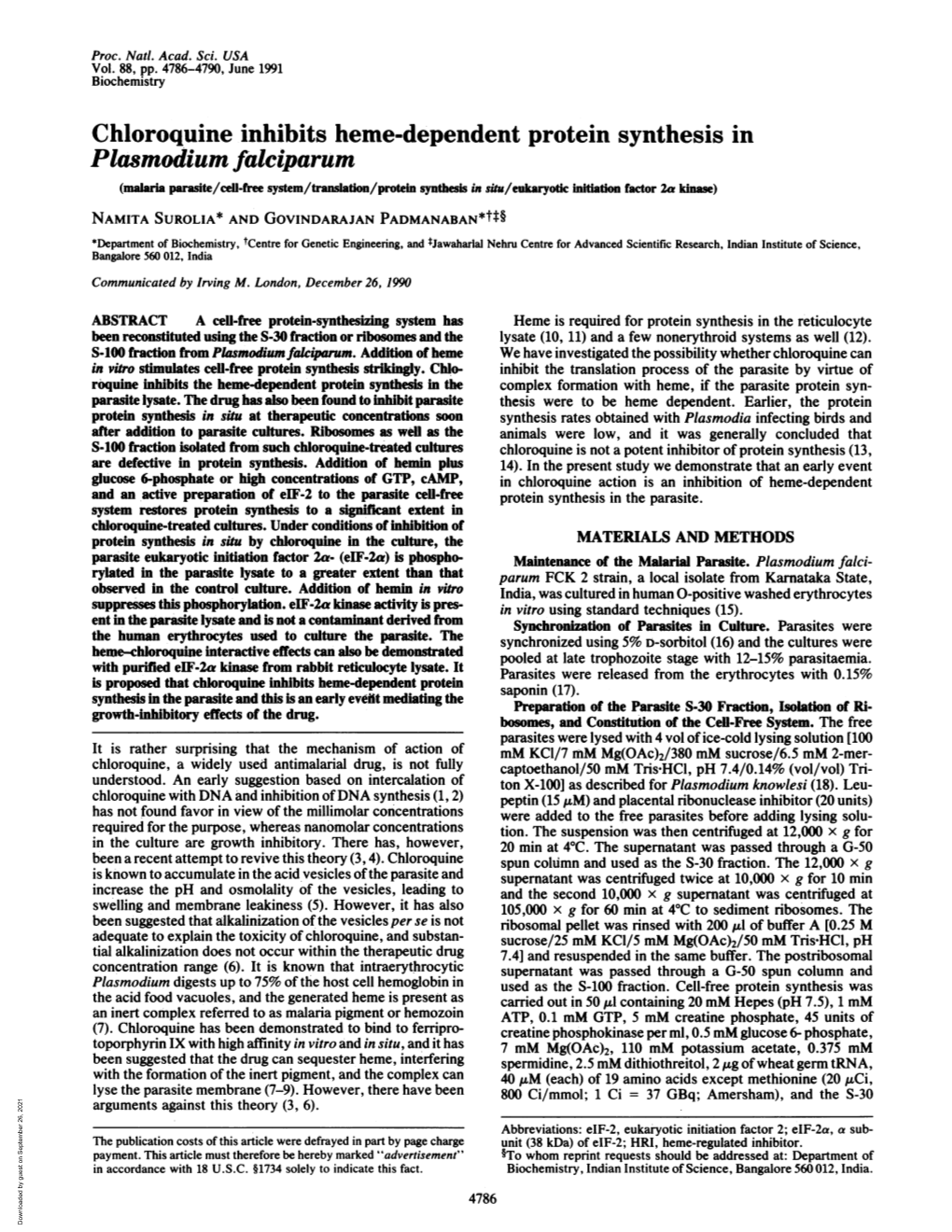 Plasmodium Falciparum