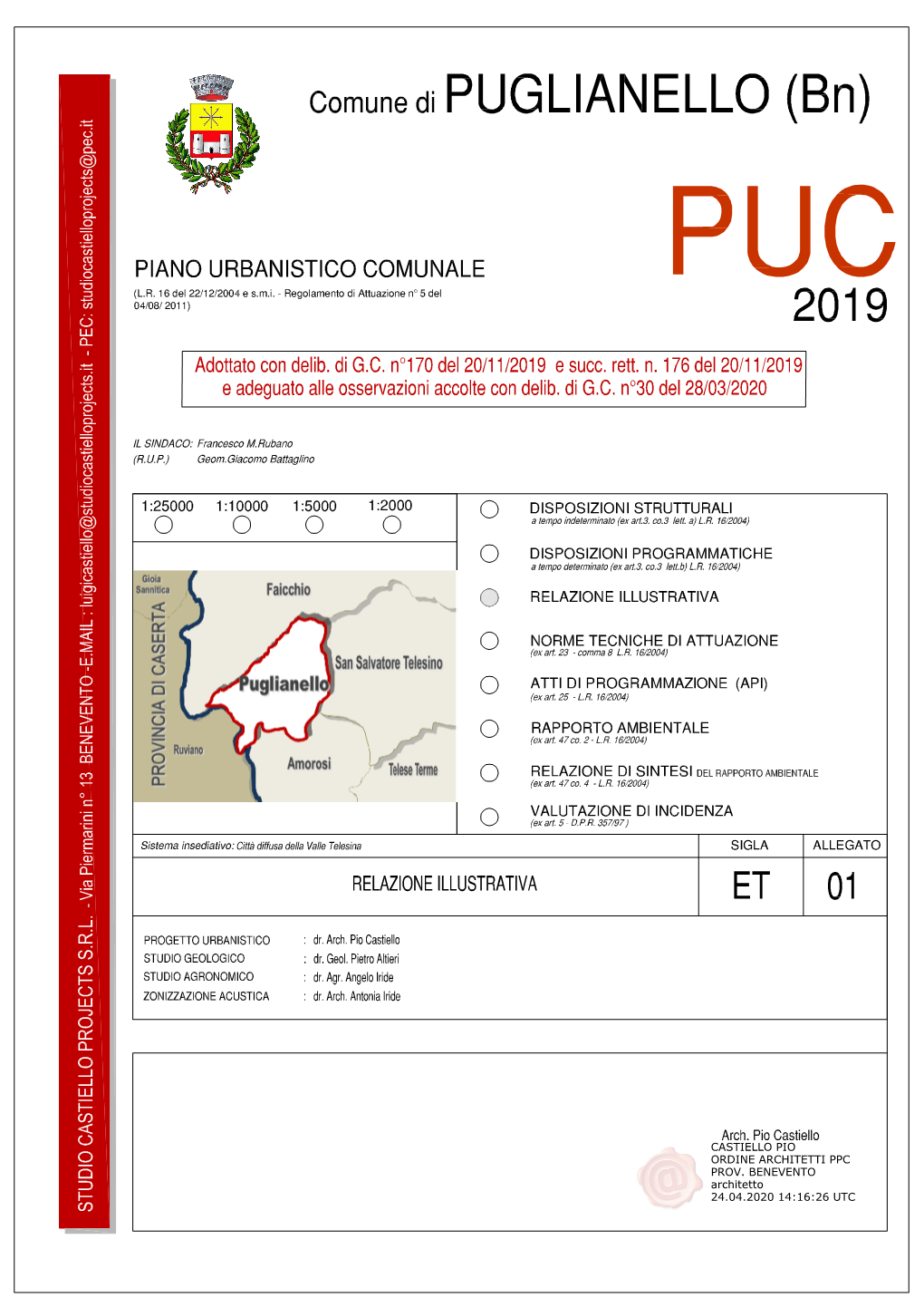 (Bn) –Piano Urbanistico Comunale ( Puc) 2019 Relazione Illustrativa