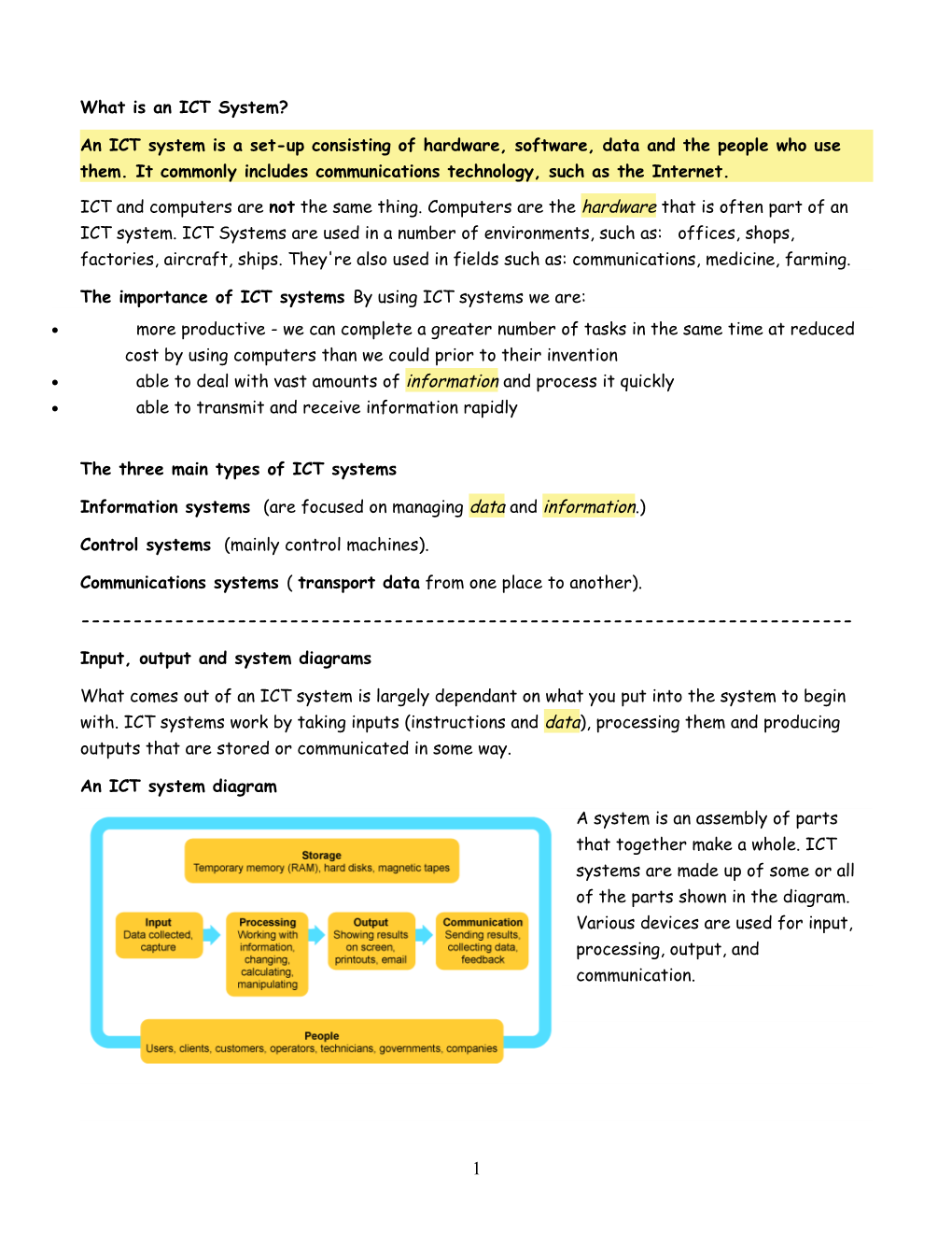 What Is an ICT System