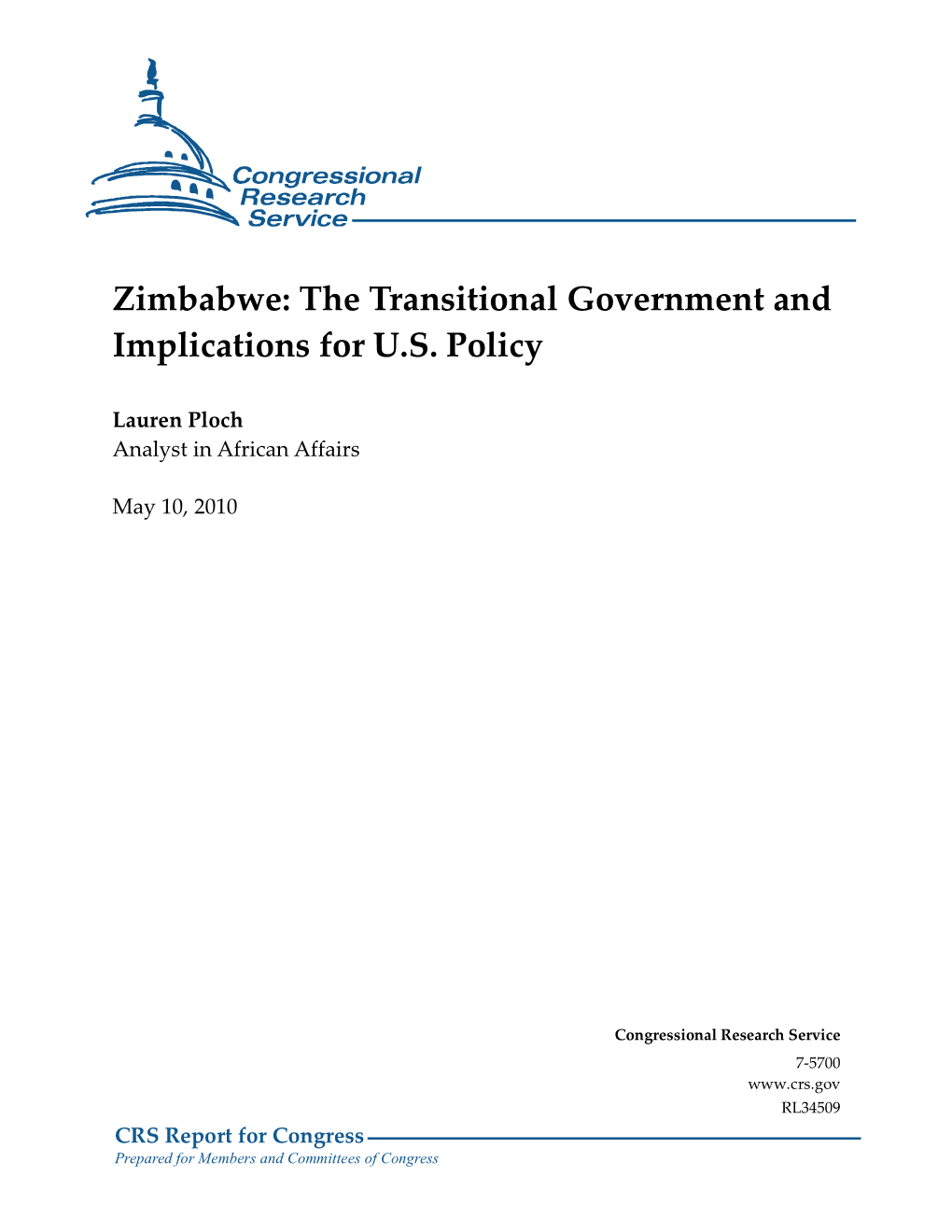 The Transitional Government and Implications for US Policy