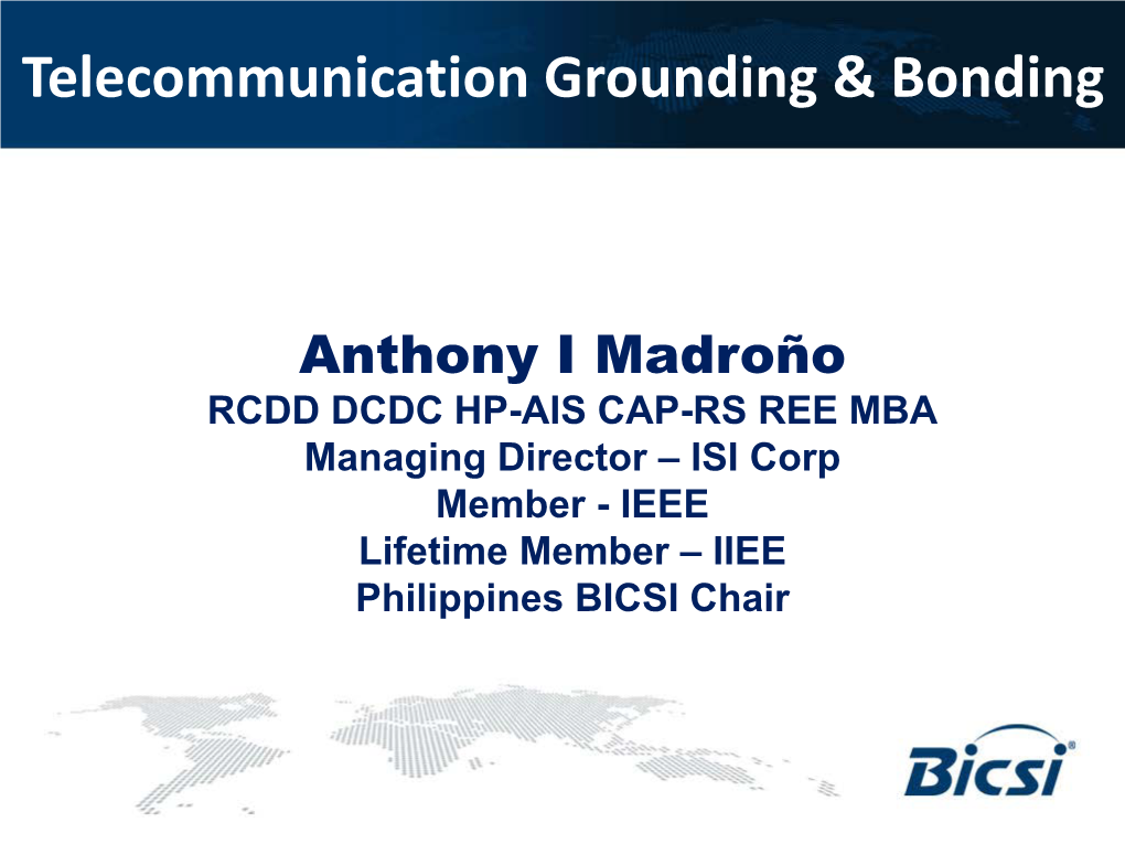 Telecommunication Grounding & Bonding