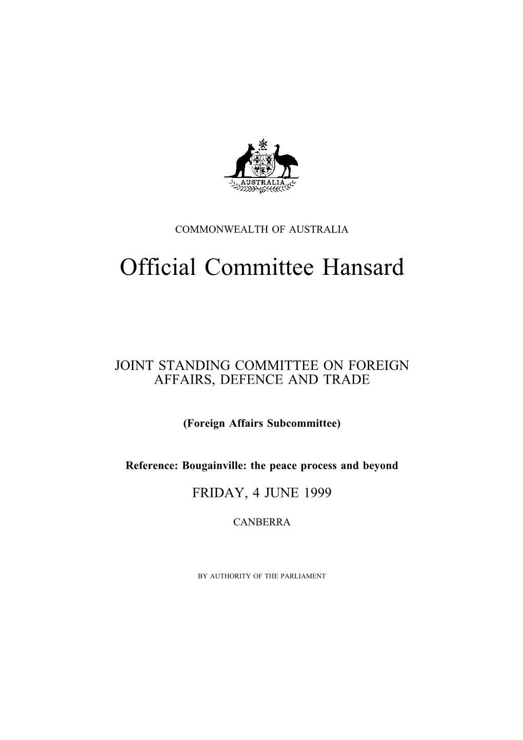 Official Committee Hansard