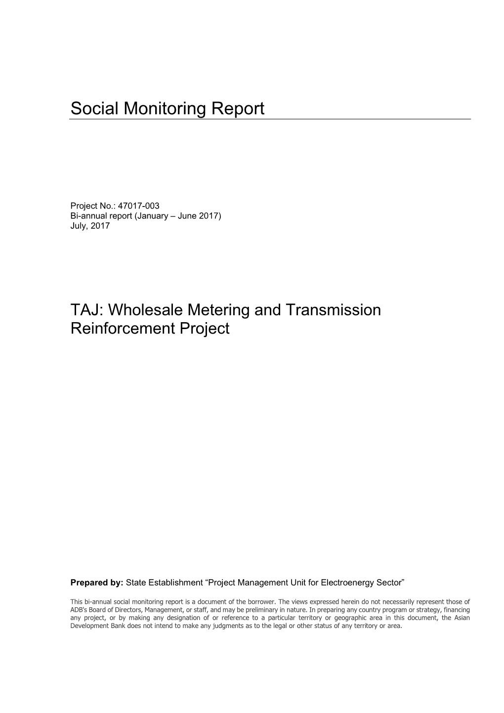 TAJ: Wholesale Metering and Transmission Reinforcement Project
