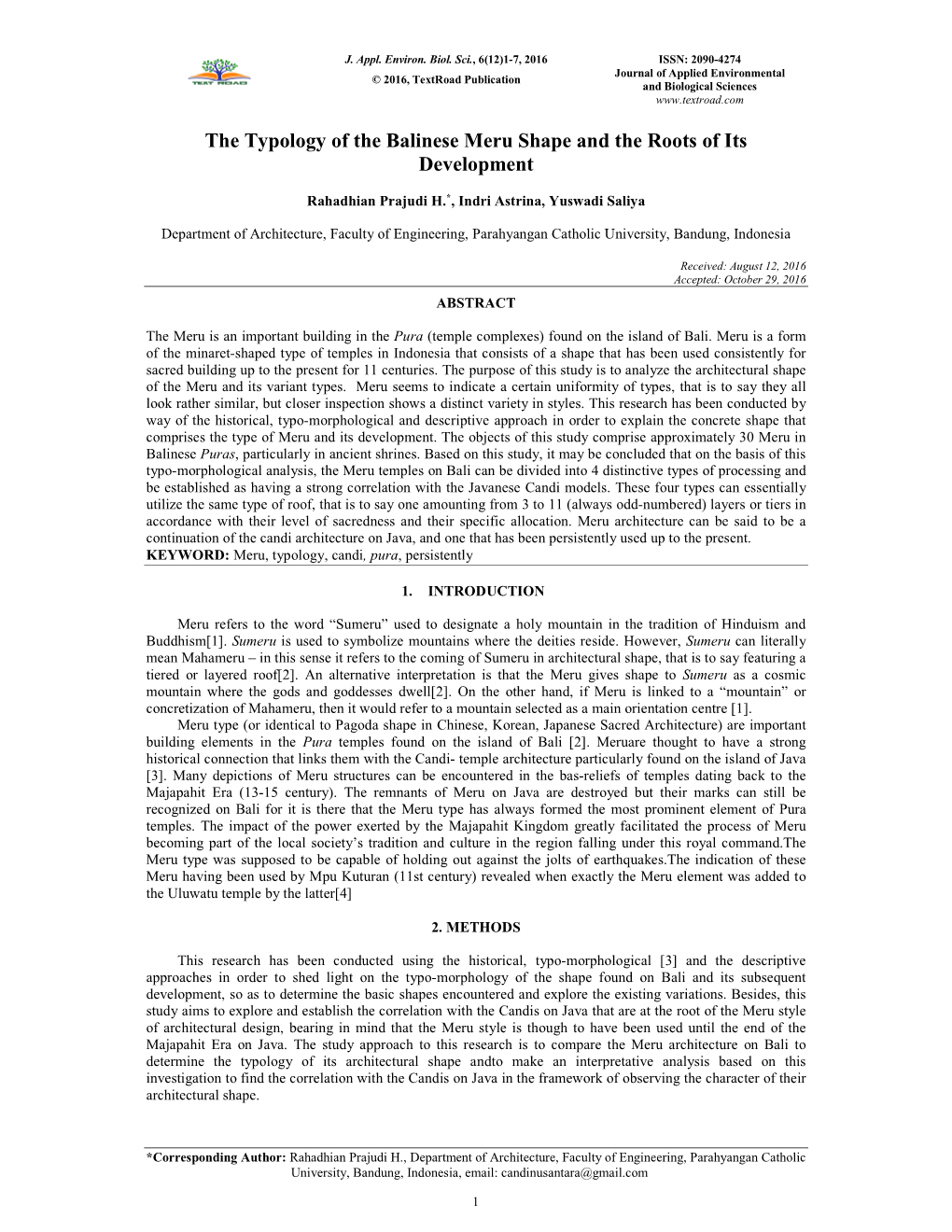 The Typology of the Balinese Meru Shape and the Roots of Its Development