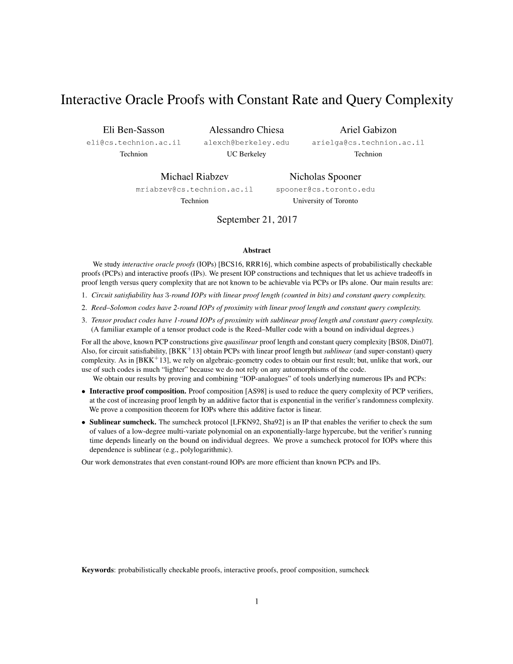 Interactive Oracle Proofs with Constant Rate and Query Complexity