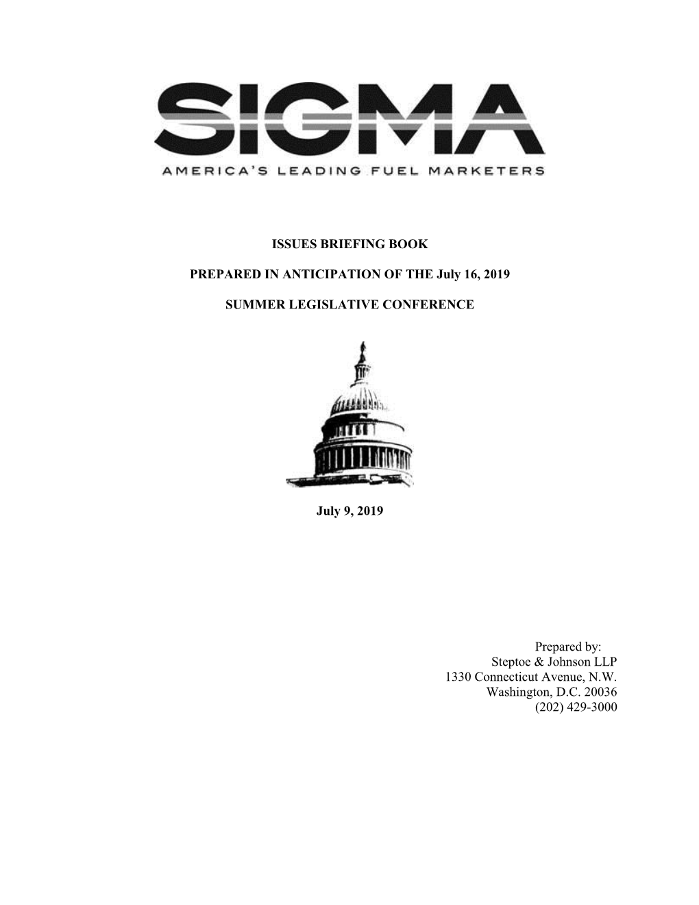 SIGMA Issues Book (July 2019)