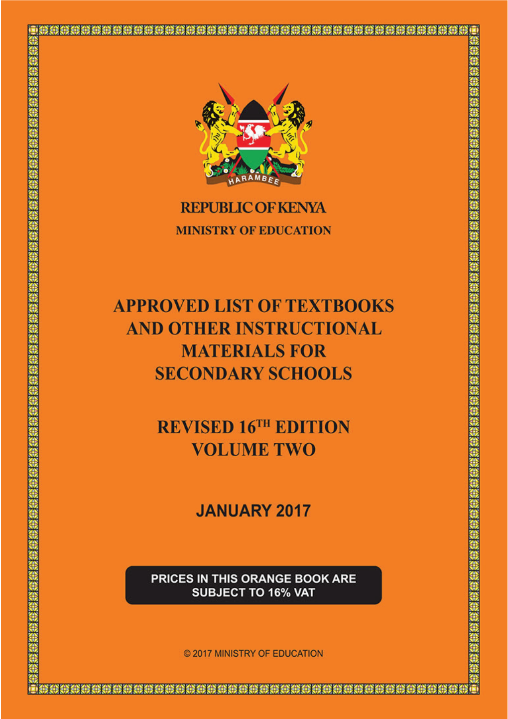 Approved List of Textbooks and Other Instructional Materials for Secondary Schools