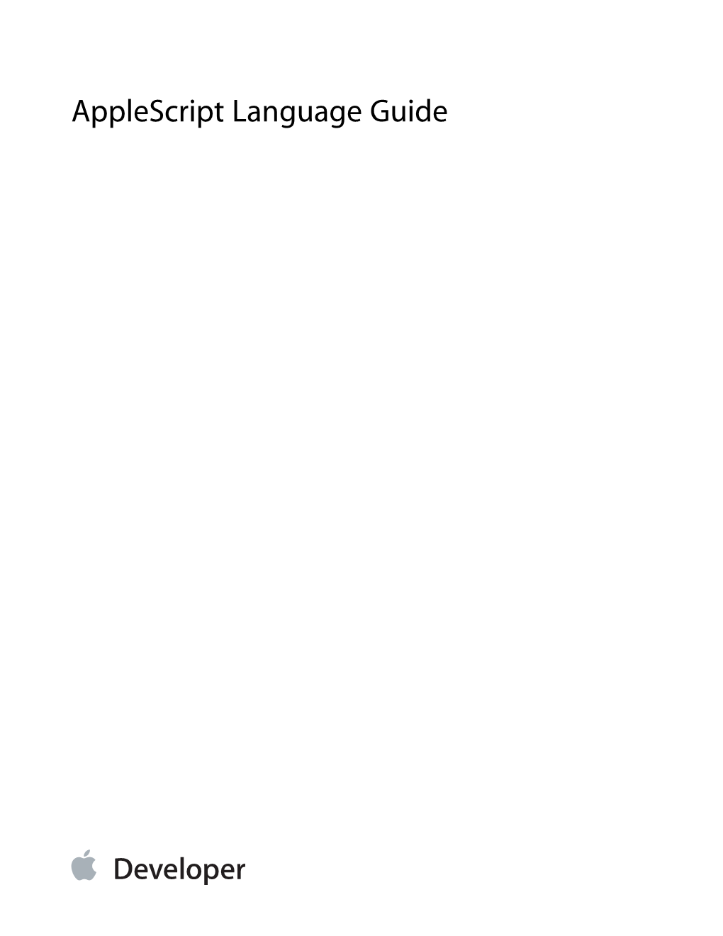Applescript Language Guide Contents