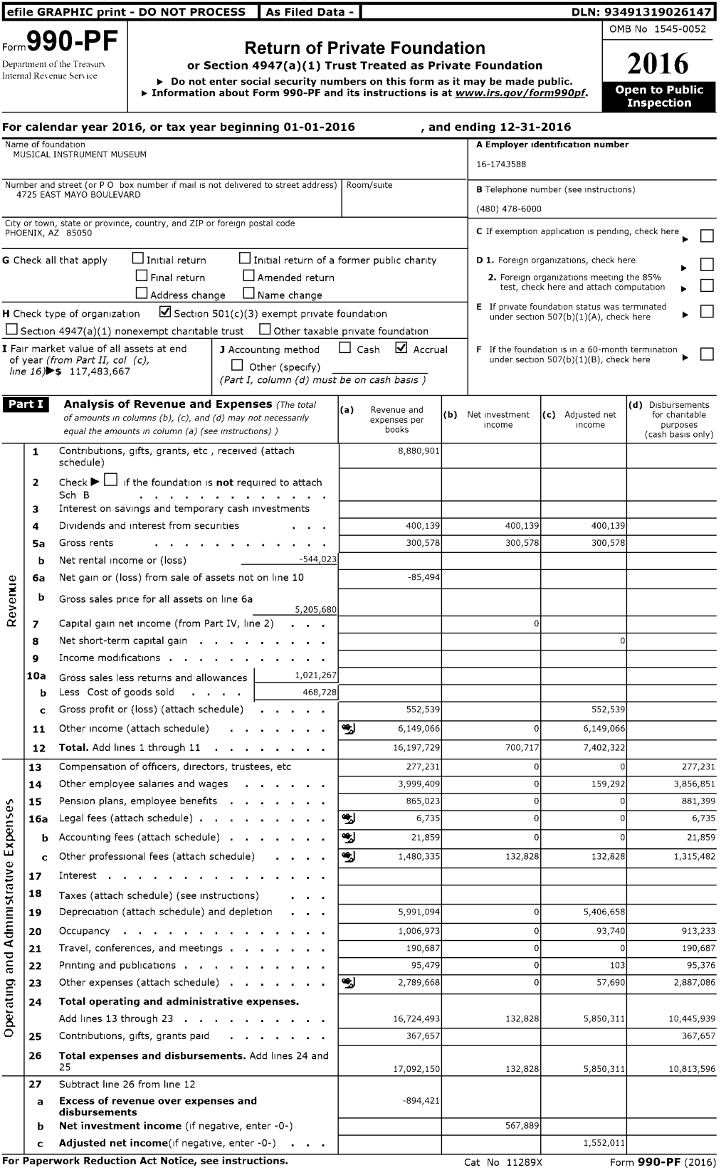 2016 Internal Rey Erne Ser Ice ► Do Not Enter Social Security Numbers on This Form As It May Be Made Public