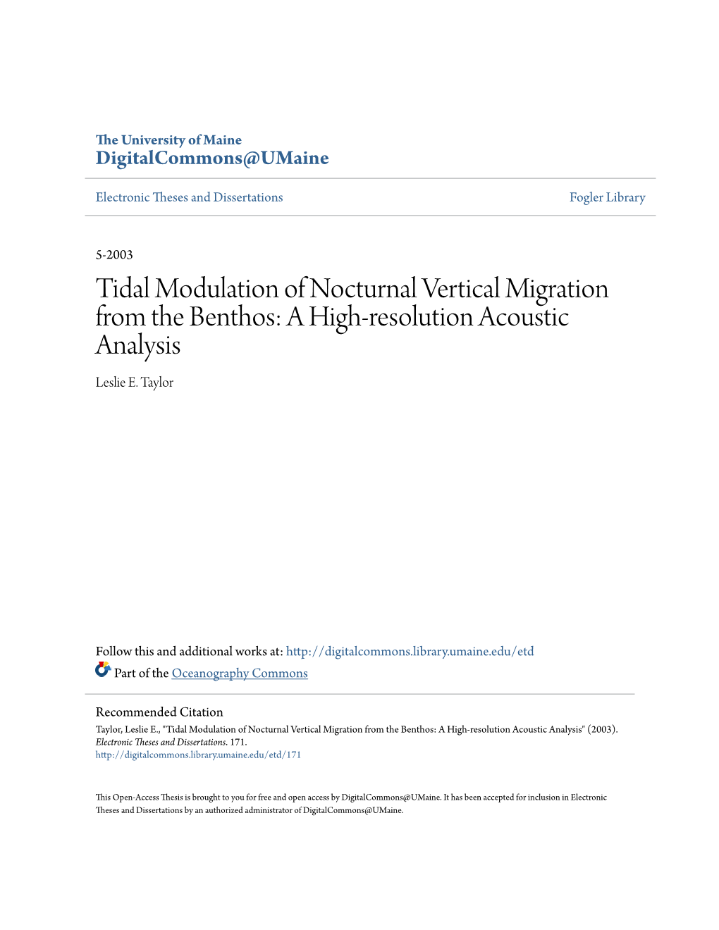 Tidal Modulation of Nocturnal Vertical Migration from the Benthos: a High-Resolution Acoustic Analysis Leslie E